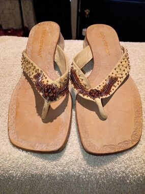 Luca Stefani Beaded Sandals Slides 8. GUC.  OBO.